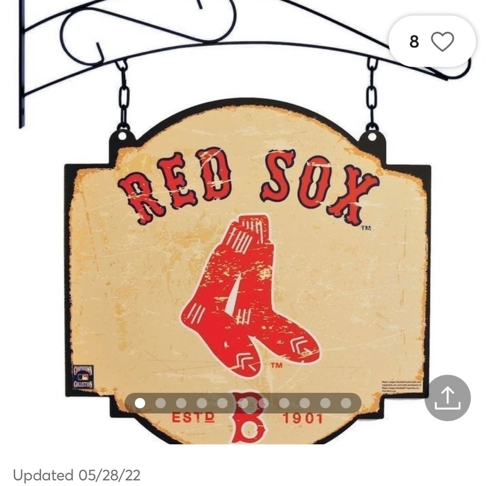 COPY - Boston Red Sox VINTAGE **16" x 16" Tavern Sign - Cream**NEW**